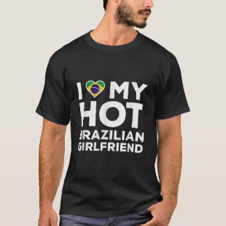 T-shirt J'aime ma copine brésilienne chaude heureux Valent