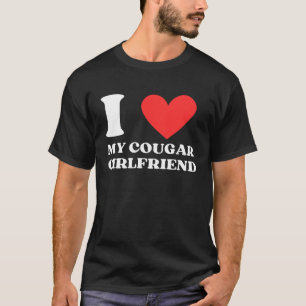 T-shirt J'aime ma copine cougar Je cœur ma petite amie cou