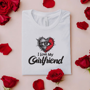 T-Shirt « J'aime ma copine » – Œil de cœur romanti