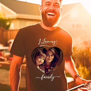 T-shirt J'aime ma famille Photo personnalisée