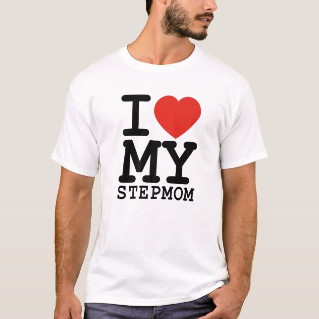 T-shirt J'Aime Ma Famille Stepmamie Correspondant Valentin (Devant)