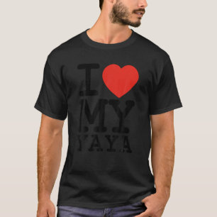T-shirt J'Aime Ma Famille Yaya Correspondant Valentines Jo