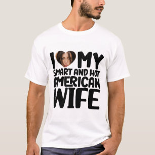 T-shirt J'aime ma femme américaine intelligente et chaude