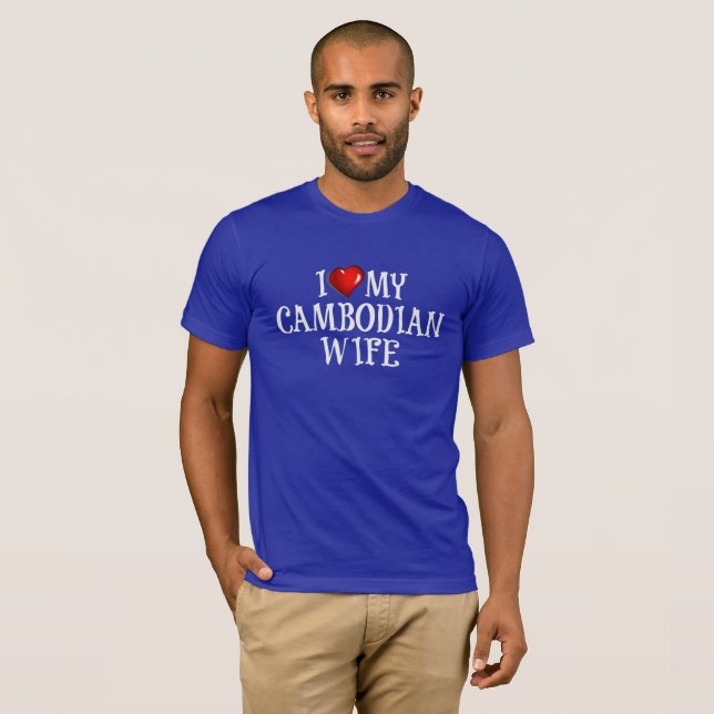T-shirt J'aime ma femme cambodgienne (Devant entier)