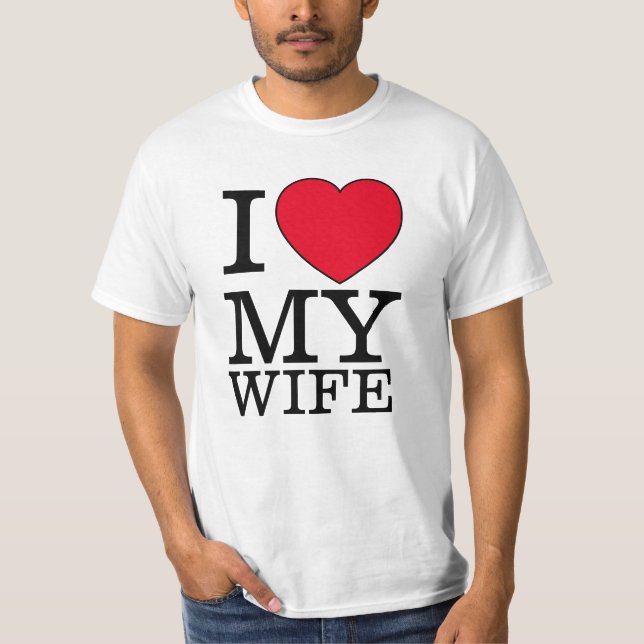 T-shirt J'aime ma femme coeur Valentine jour texte personn (Devant)