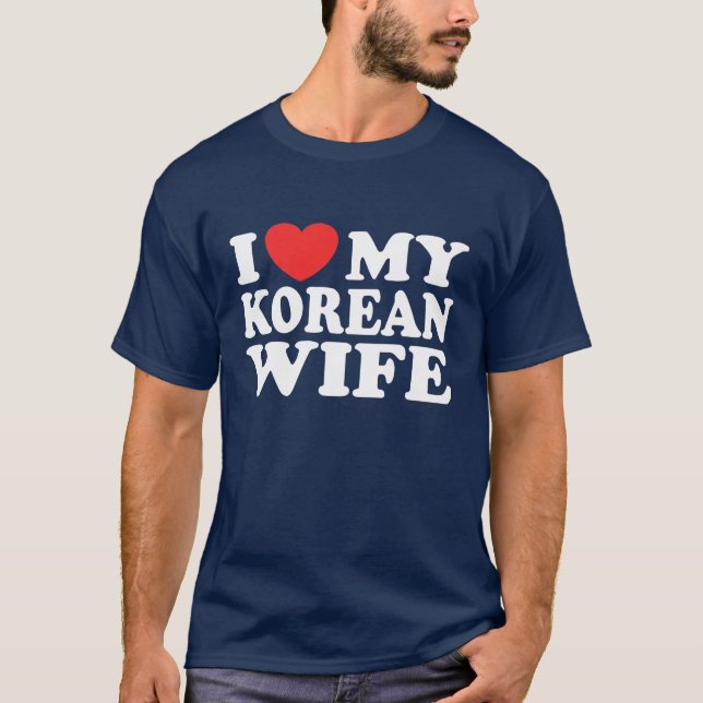 T-shirt J'Aime Ma Femme Coréenne (Devant)