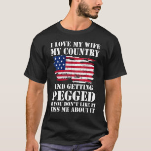 T-shirt J'Aime Ma Femme Dans Mon Pays Et Je Me Fais Piger 