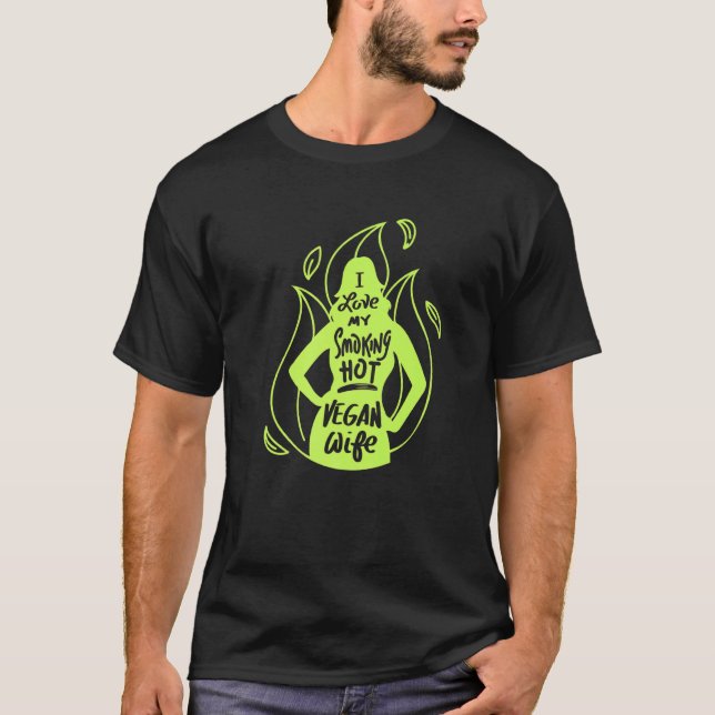 T-shirt J'Aime Ma Femme De Végétan Chaud Fumer Pour Les Pl (Devant)