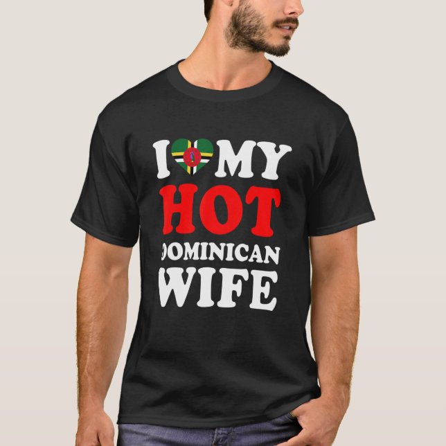 T-shirt J'aime ma femme dominicaine chaude Cadeau pour mar (Devant)