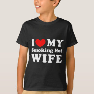 T-shirt J'aime Ma Femme Fumeuse Cœur Femme Fumeuse