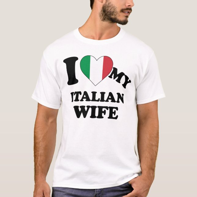 T-shirt J'aime ma femme italienne (Devant)