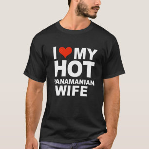 T-shirt J'aime Ma Femme Panaméenne Chaude Mariage Mari Pan