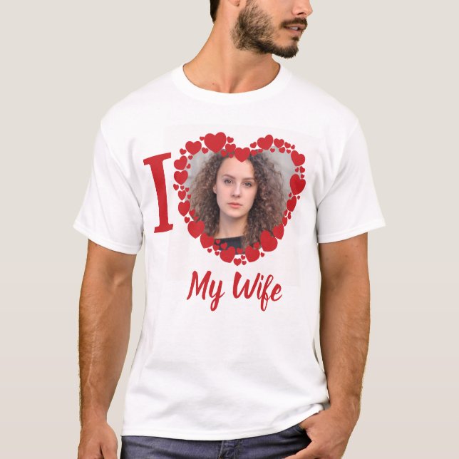 T-shirt J'aime ma femme personnalisée (Devant)