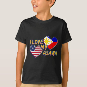 T-shirt J'aime ma femme philippine Américaine philippine A