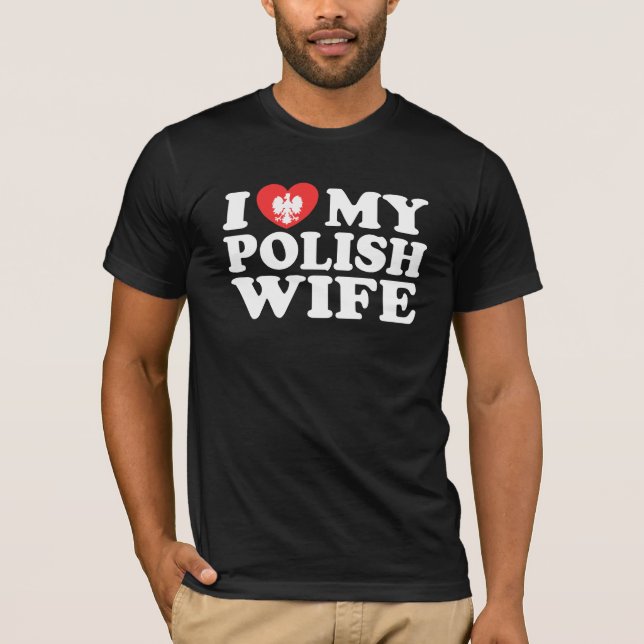 T-shirt J'Aime Ma Femme Polonaise (Devant)