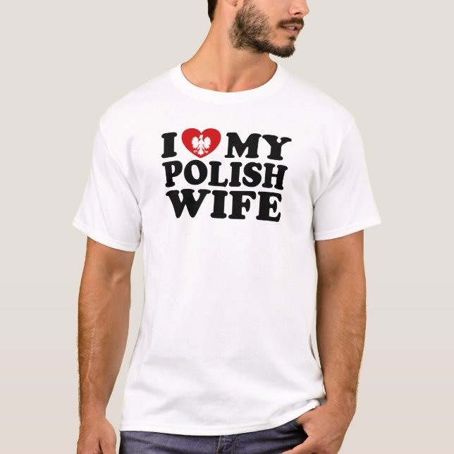 T-shirt J'Aime Ma Femme Polonaise (Devant)