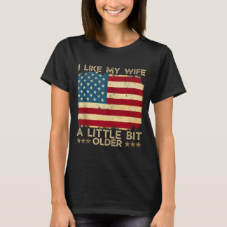 T-shirt J'aime ma femme un peu plus âgée Citation drôle Fe