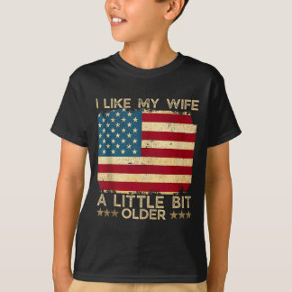 T-shirt J'aime ma femme un peu plus âgée Citation drôle Fe