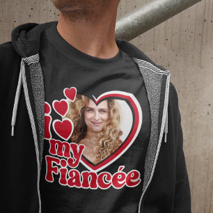 T-shirt J'Aime Ma Fiancée Photo Personnalisée