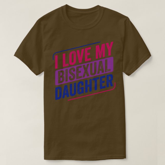 T-shirt J'aime ma fille bisexuelle Bi Pride LGBT (Design devant)