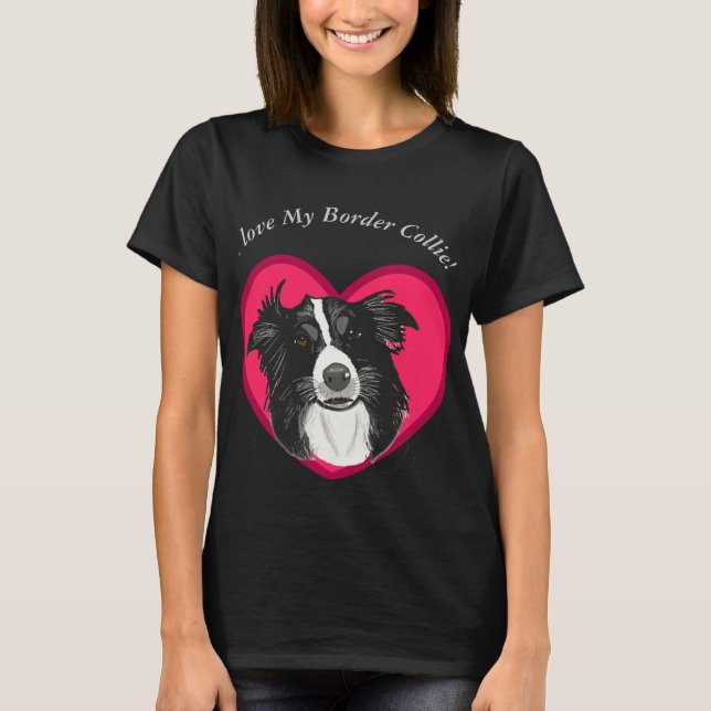 T-shirt J'aime ma frontière Collie (Devant)