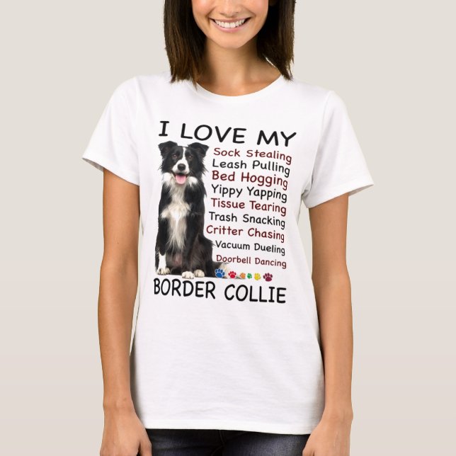 T-shirt J'Aime Ma Frontière Collie (Devant)