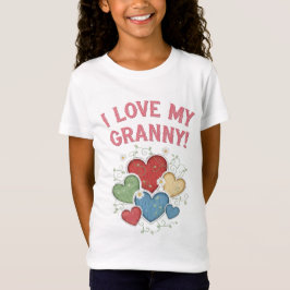 T-Shirt J'Aime Ma Grand-Mère Charmant Coeur De Style Count