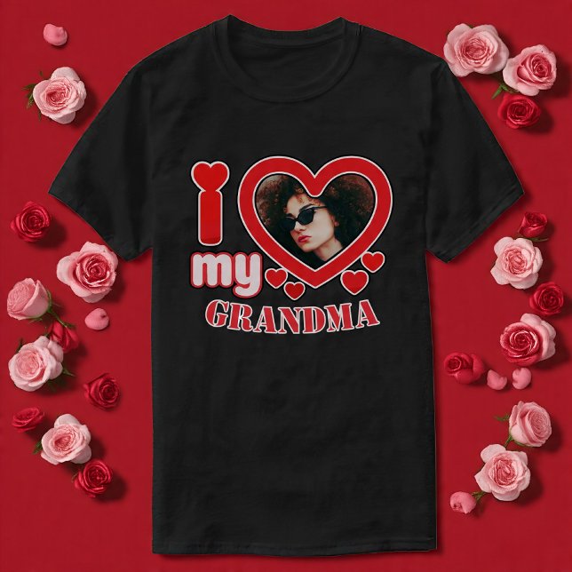 T-shirt J'aime ma grand-mère personnalisée (Créateur téléchargé)