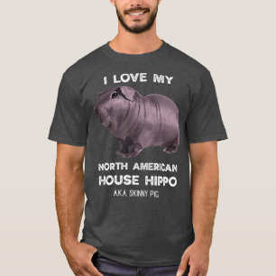T-shirt J'aime ma maison Hippo Skinny Pig Propriétaires