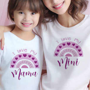 T-Shirt J'aime ma Mama Boho Rainbow Matching Mini Mama