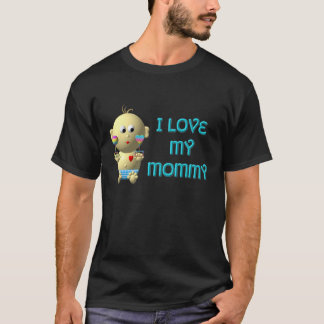 T-shirt J'aime ma maman Bouncing Baby avec le coeur et les