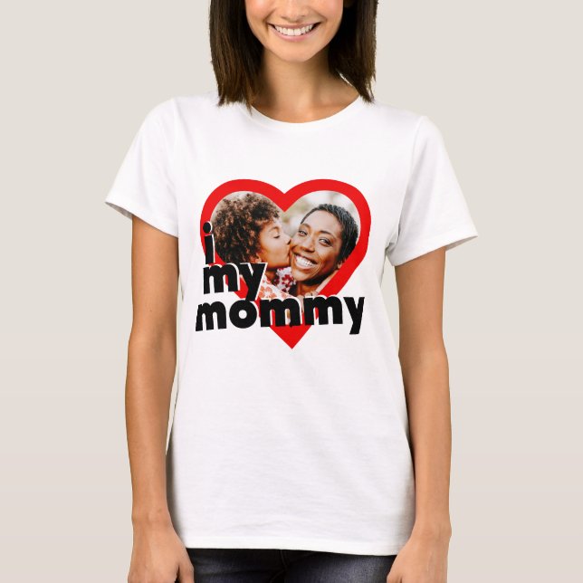 T-shirt J'aime ma maman Joyeux coeur de la fête des mères (Devant)