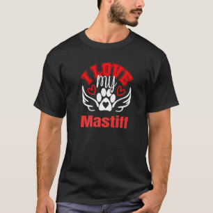 T-shirt J'aime ma mastiff mignonne adorable chien amusant 