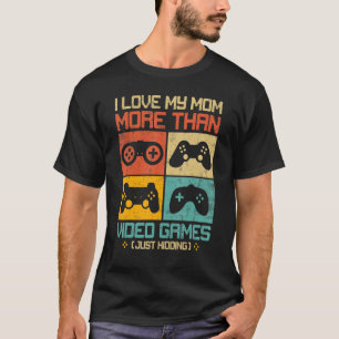 T-shirt J'aime ma mère Video Gamer Boy Enfants Adolescents