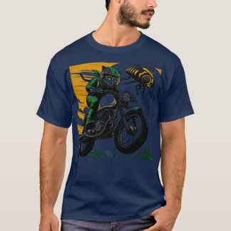 T-shirt J'aime ma moto mon chat Cicadas Cat 2024 et m