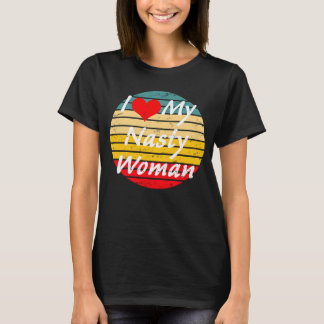 T-shirt J'Aime Ma Nasty Femme Distressée Coucher De Soleil