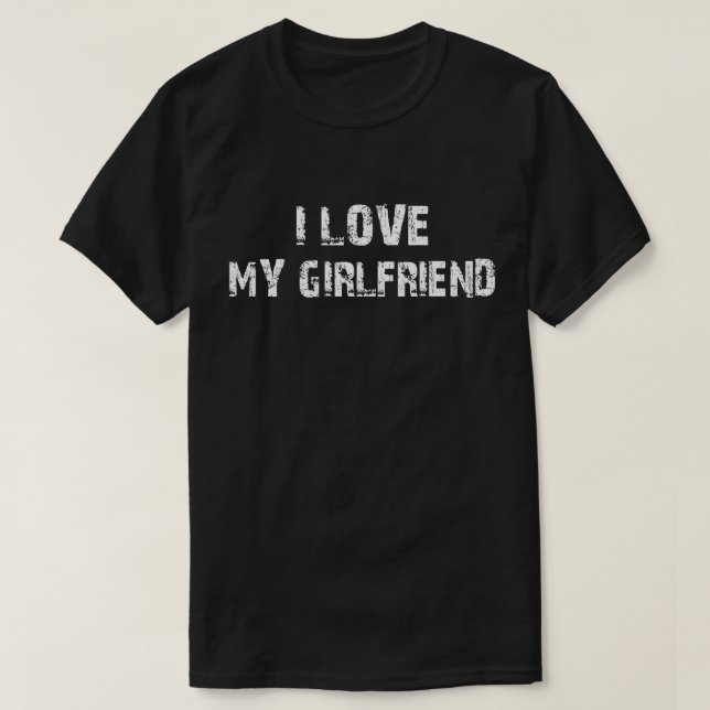 T-shirt j'aime ma petite amie (Design devant)