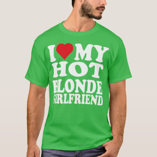 T-SHIRT J'AIME MA PETITE AMIE BLONDE ET CANON COUPLE DRÔLE