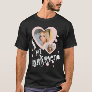 T-shirt J'aime ma petite amie Chalkboard Doodles Black Cut