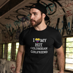 T-shirt J'aime ma petite amie colombienne chaude