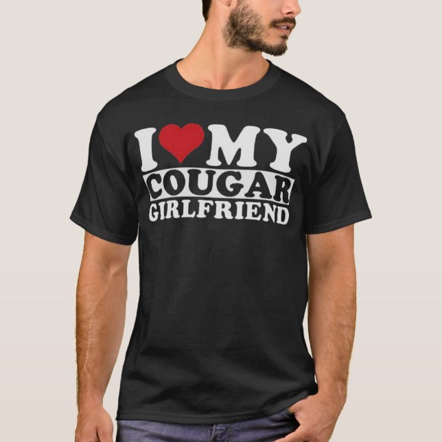 T-shirt j'aime ma petite amie Cougar (Devant)