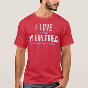 T-shirt J'aime ma petite amie drôle pompier Triblend 