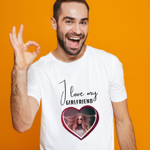 T-shirt J'aime ma petite amie Heart Photo Men
