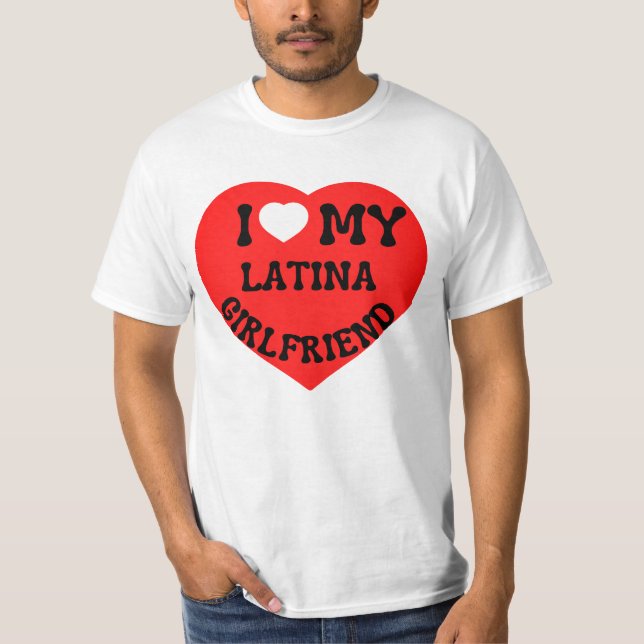T-shirt J'aime ma petite amie latino hot petite amie bf (Devant)