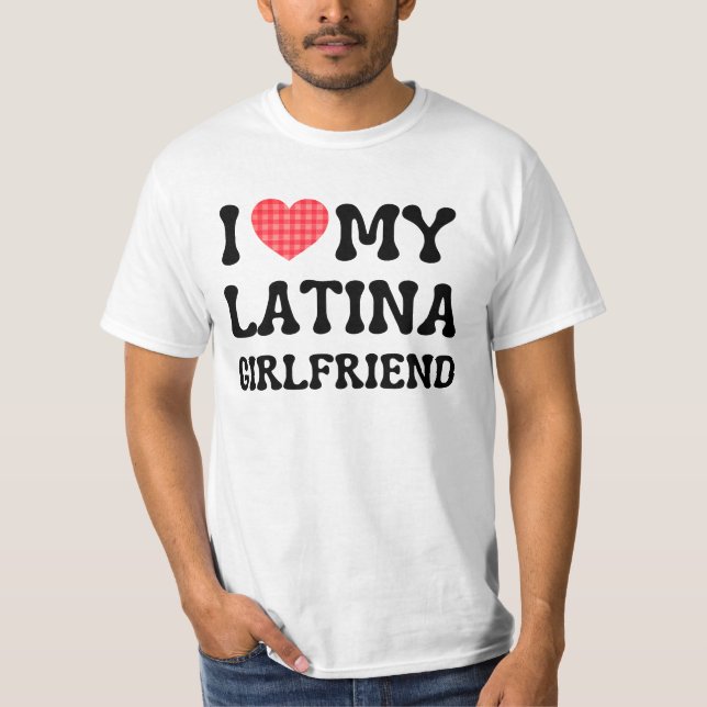 T-shirt J'aime ma petite amie latino hot petite amie bf (Devant)