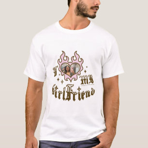 T-shirt J'aime ma petite amie - Marron - DingusDesign