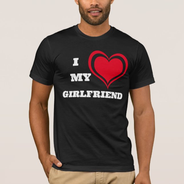 T-shirt J'Aime Ma Petite Amie Personnalisée (Devant)