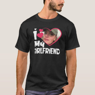 T-shirt J'aime ma petite amie personnalisée