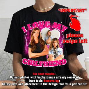 T-shirt j'aime ma petite amie personnalisée cadeau de la S