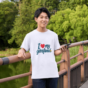 T-shirt J'Aime Ma Petite Amie Personnalisée Cadeaux mini